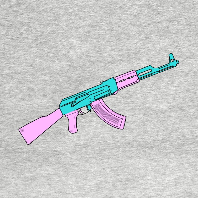 Ak-47 Vaporwave sticker by Laakiiart